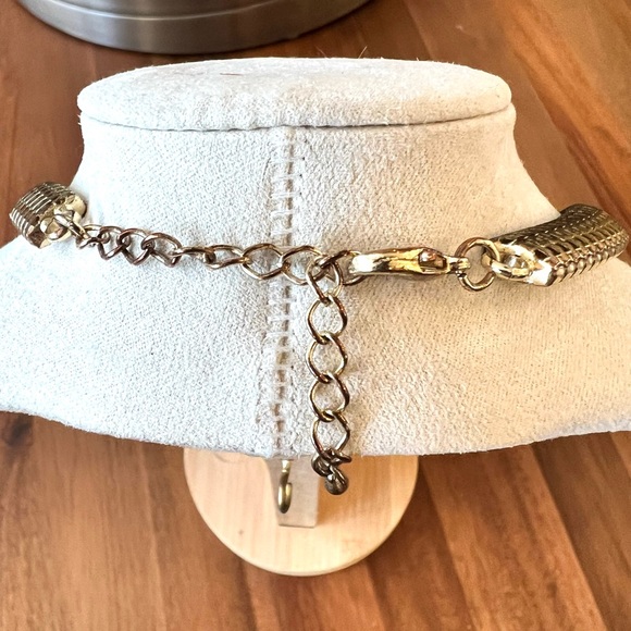 Vintage Statement Metal Enamel Necklace - Picture 6 of 7